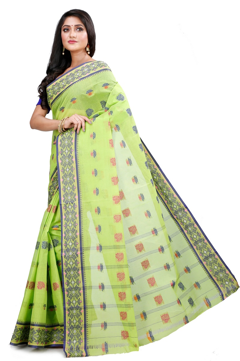 Green Pure Cotton Rohini Tant Saree (8032)