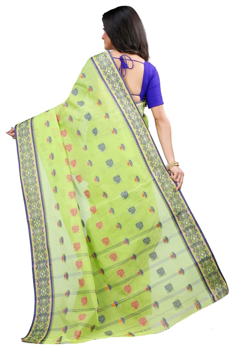 Green Pure Cotton Rohini Tant Saree (8032)