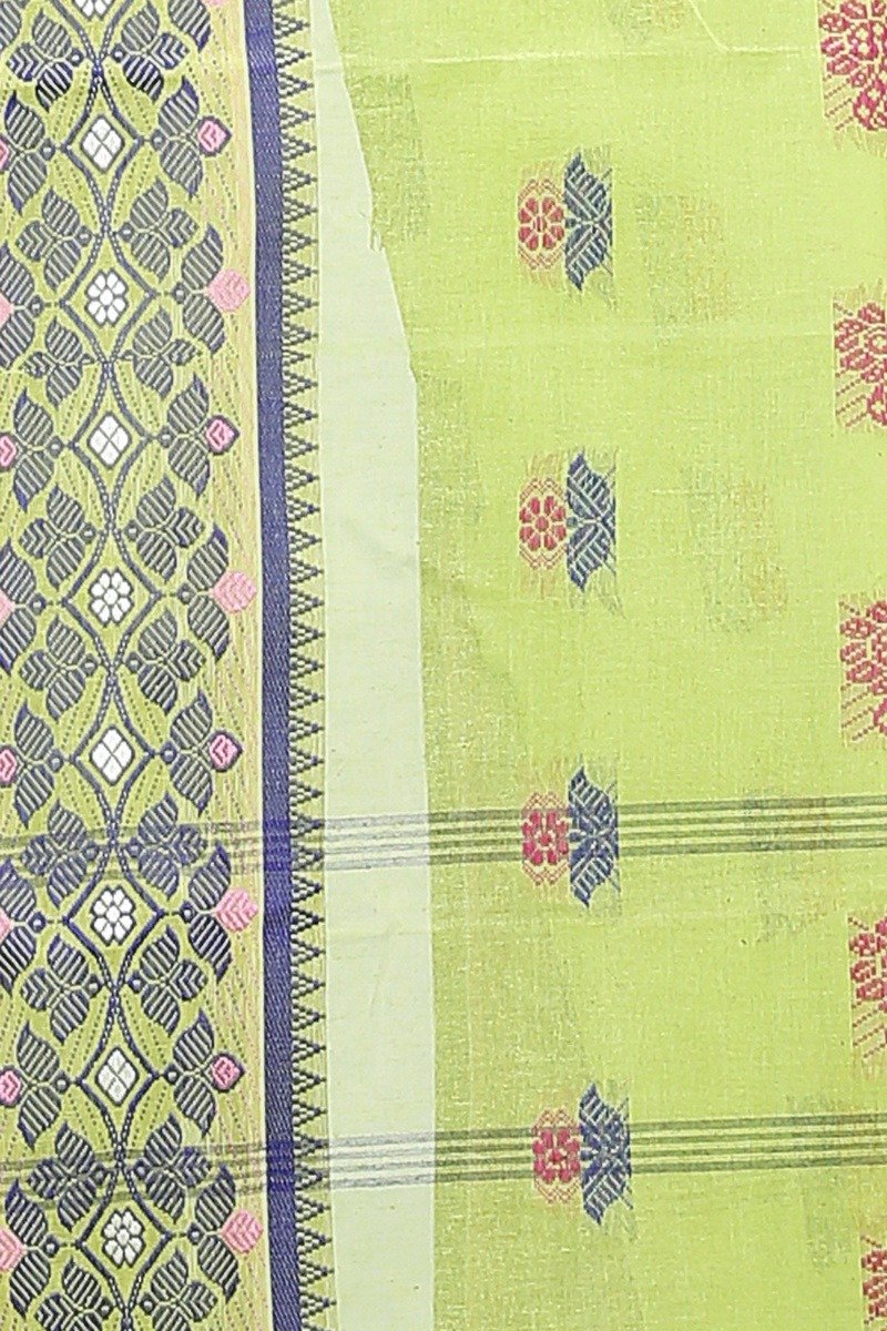 Green Pure Cotton Rohini Tant Saree (8032)