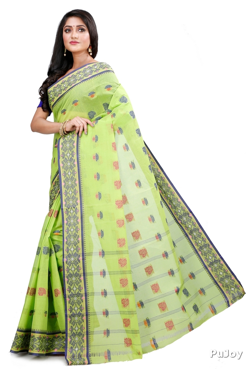Green Pure Cotton Rohini Tant Saree (8032)