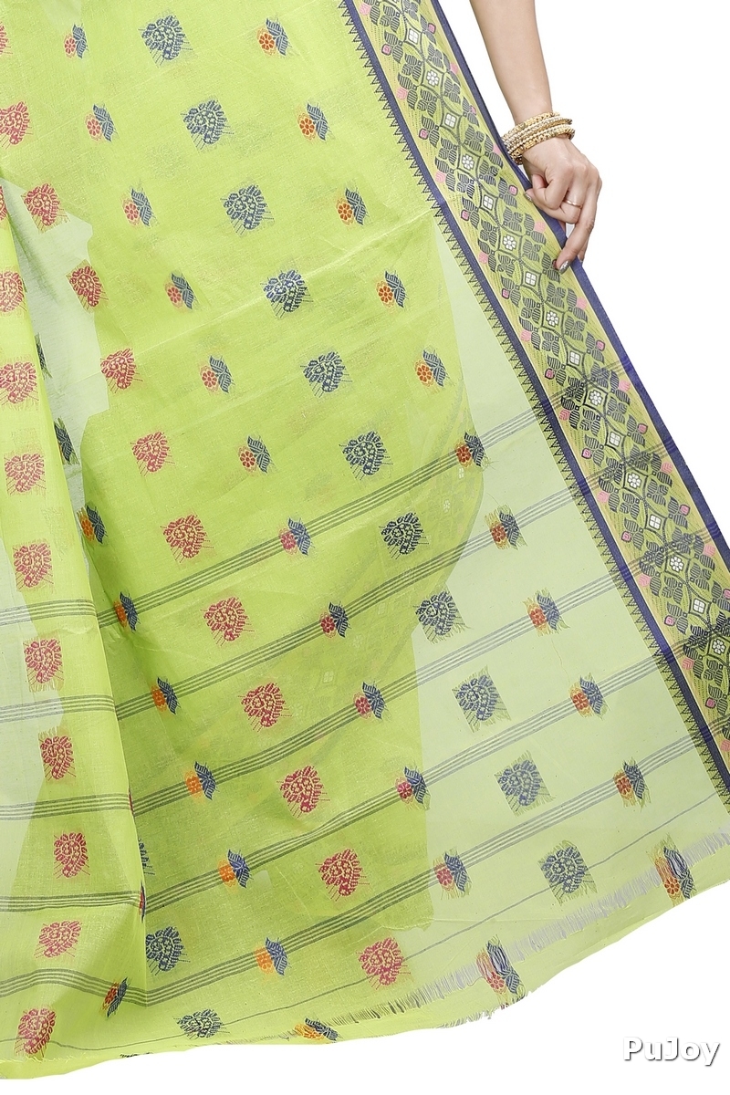 Green Pure Cotton Rohini Tant Saree (8032)