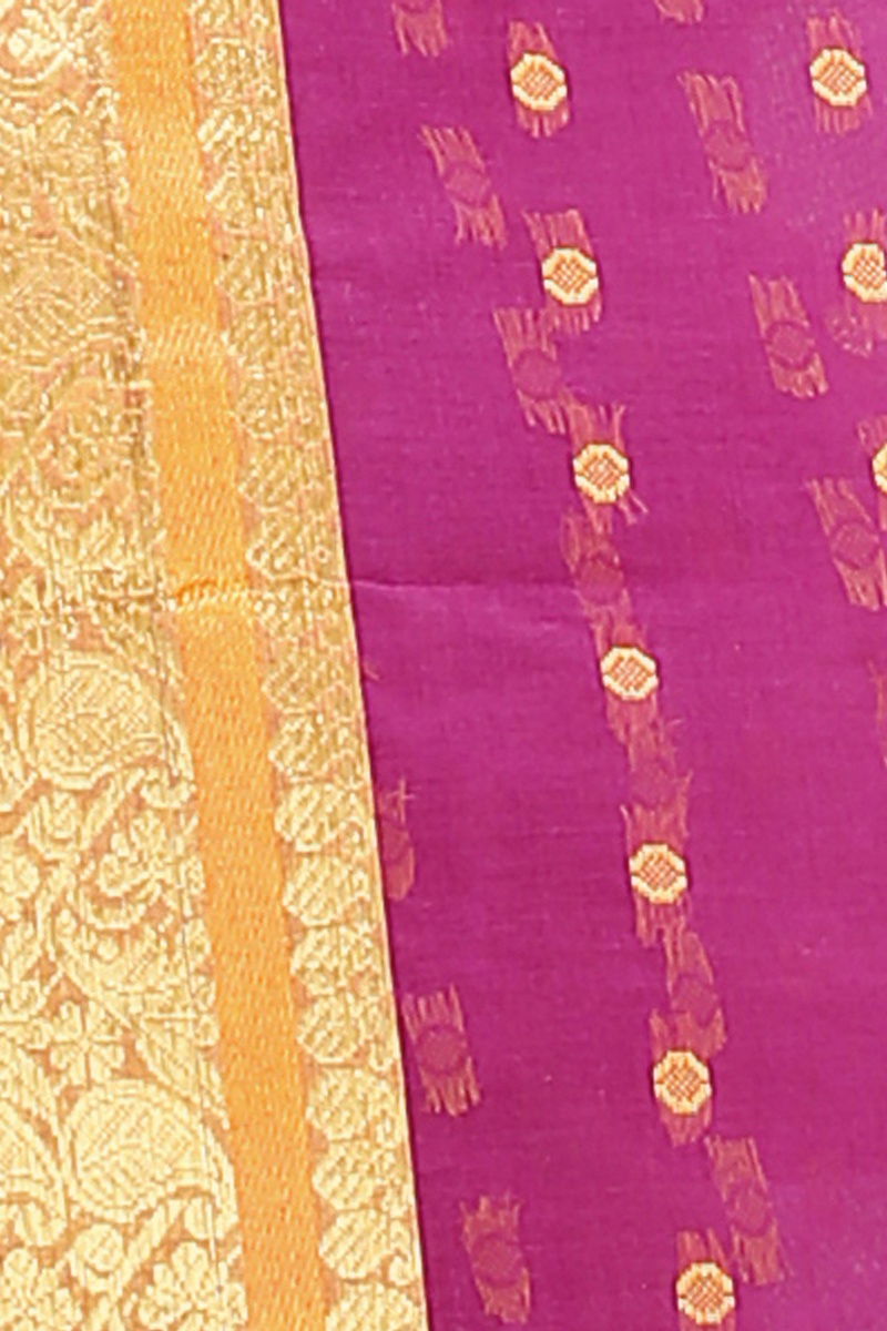 Maroon Pure Cotton Roham Tant Saree (8035)