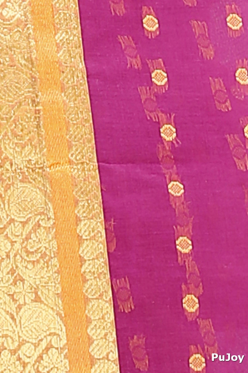 Maroon Pure Cotton Roham Tant Saree (8035)