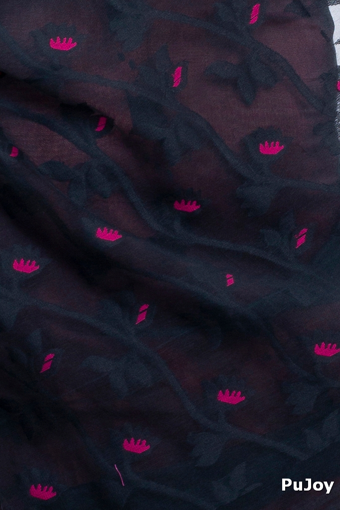 Black Rani Blended Cotton Moha_Jamdani Jamdani Saree (807)