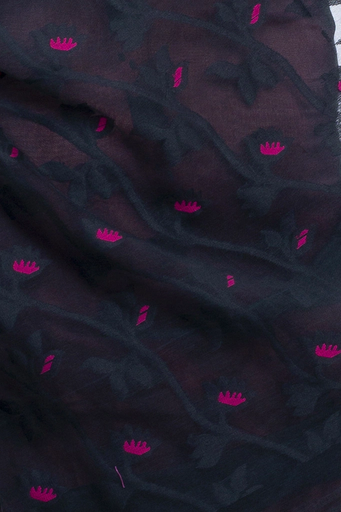 Black Rani Blended Cotton Moha_Jamdani Jamdani Saree (807)