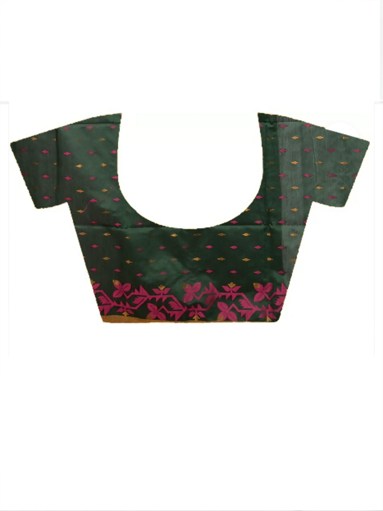 Green Pink Cotton Parvon Kanjivaram Silk Saree  (81)