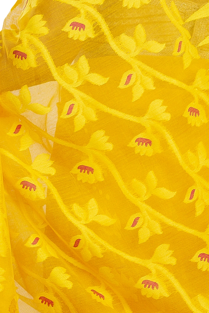 Yellow Rani Blended Cotton Moha_Jamdani Jamdani Saree (811)