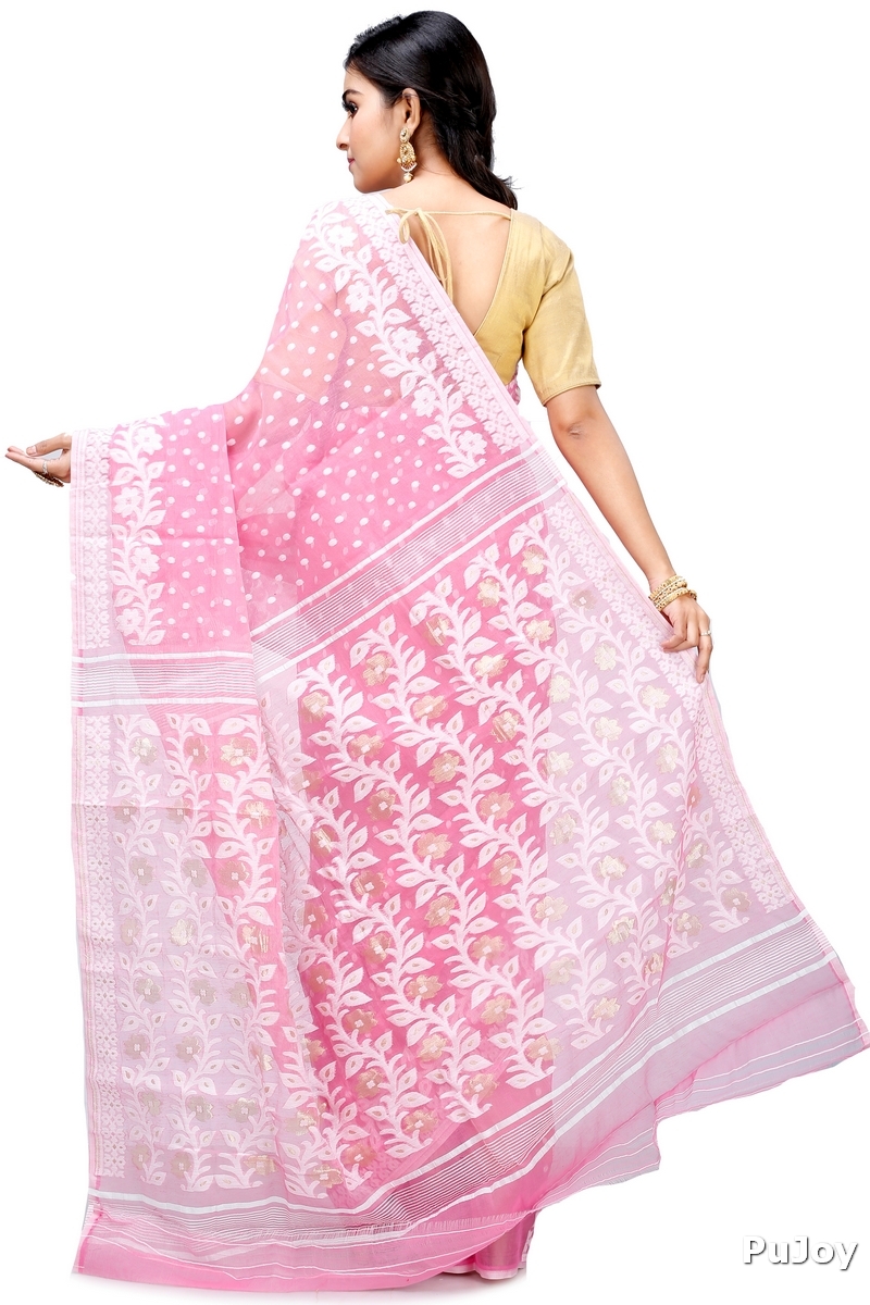 Pink Pure Cotton Boll_Jamdani Jamdani Saree (814)