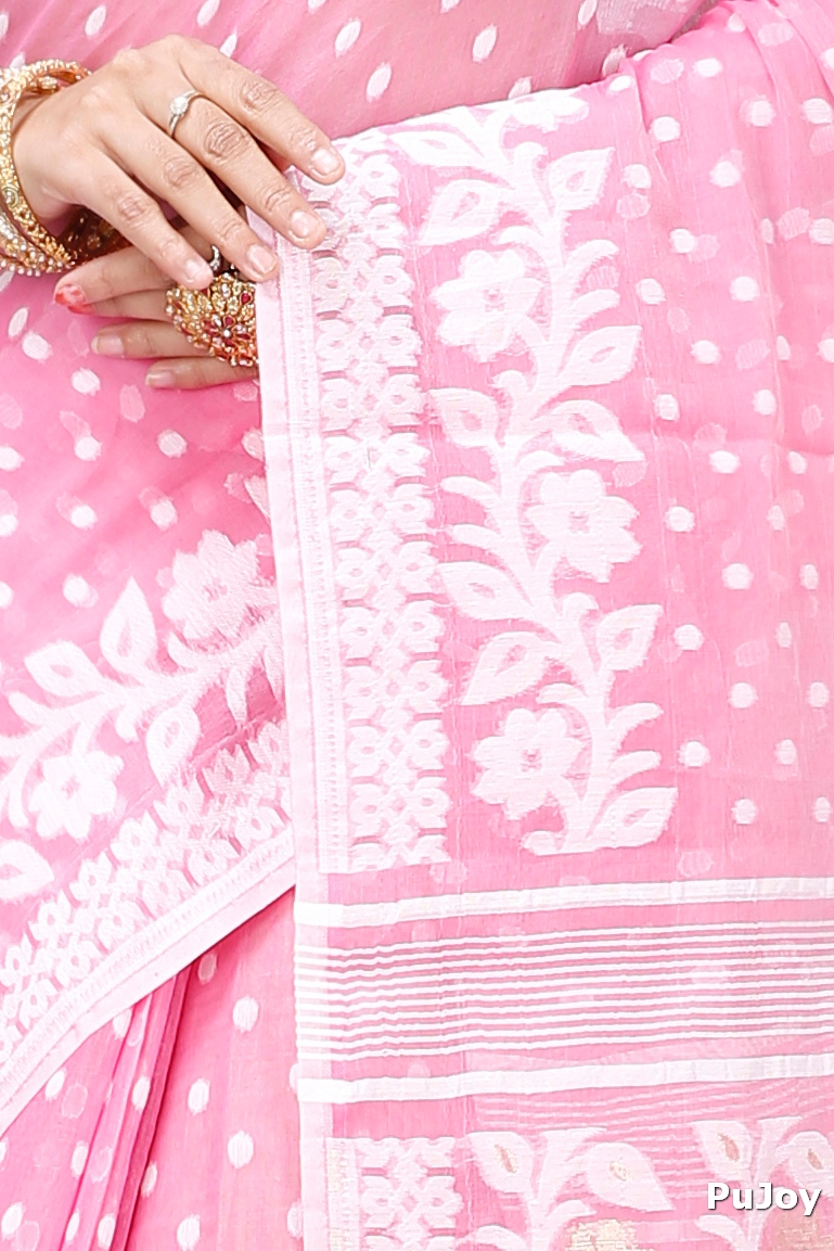Pink Pure Cotton Boll_Jamdani Jamdani Saree (814)