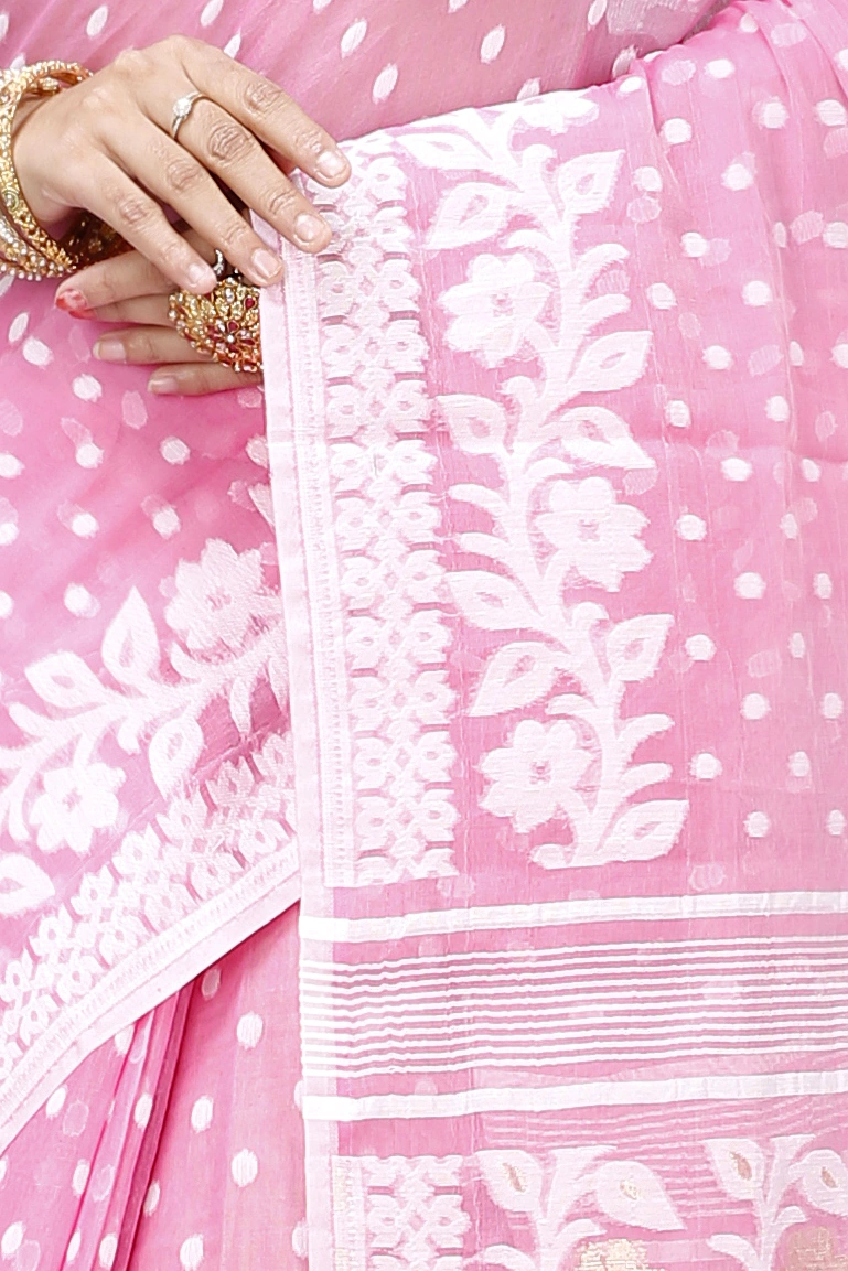 Pink Pure Cotton Boll_Jamdani Jamdani Saree (814)