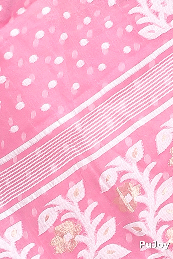Pink Pure Cotton Boll_Jamdani Jamdani Saree (814)