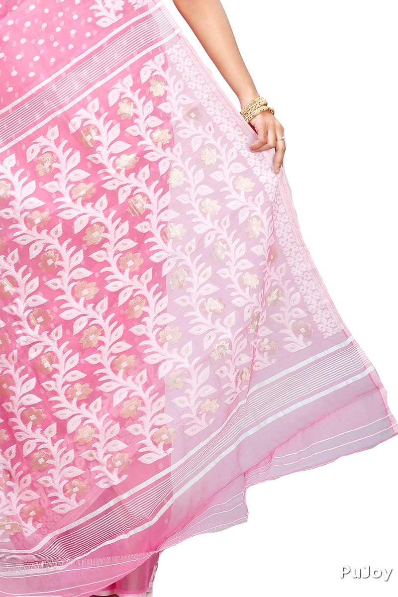 Pink Pure Cotton Boll_Jamdani Jamdani Saree (814)
