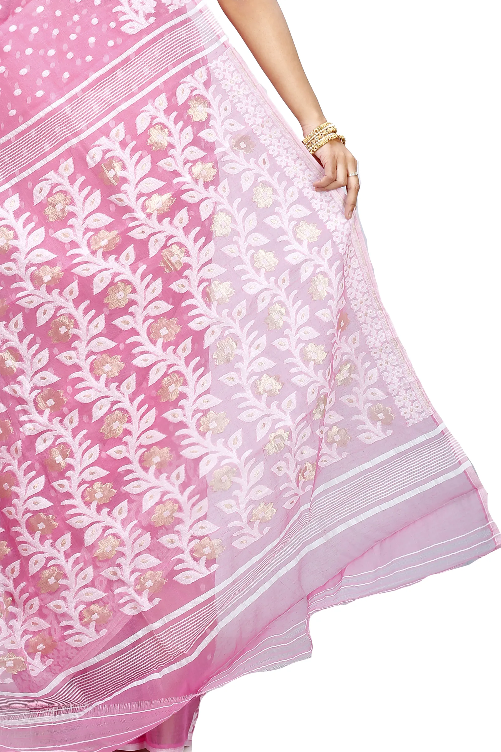 Pink Pure Cotton Boll_Jamdani Jamdani Saree (814)