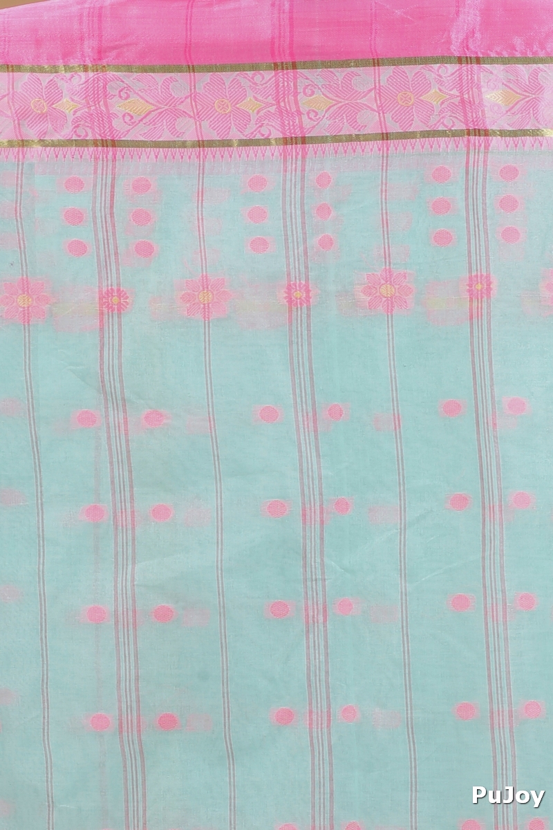 Lime Green Pure Cotton BolLata_Tant Tant Saree (841)