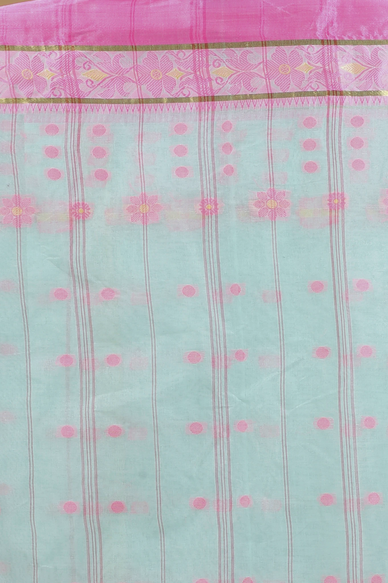 Lime Green Pure Cotton BolLata_Tant Tant Saree (841)