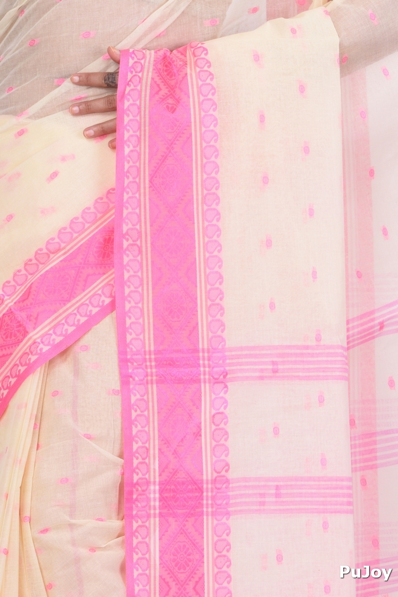 Pink Pure Cotton Boysko_Tant Tant Saree (842)