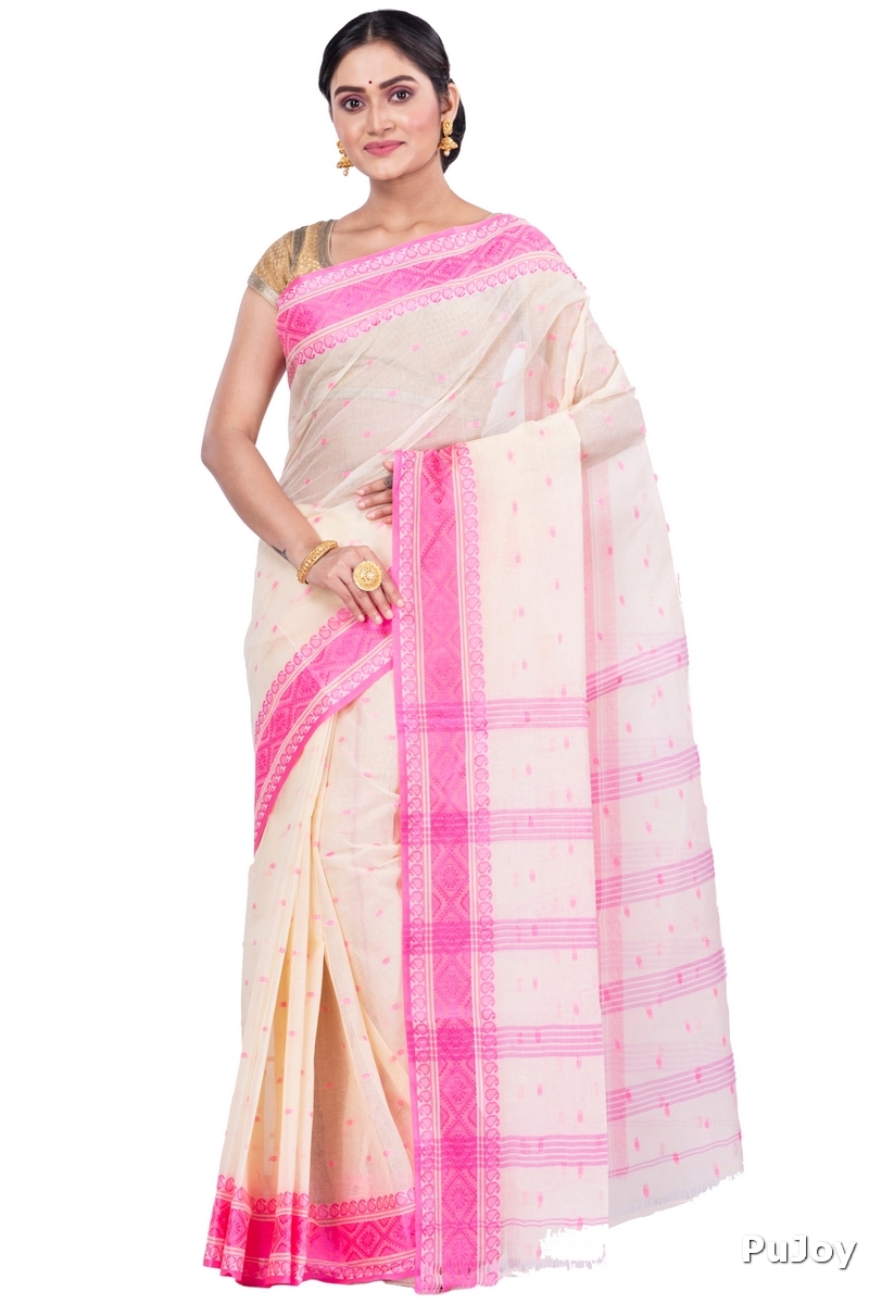 Pink Pure Cotton Boysko_Tant Tant Saree (842)