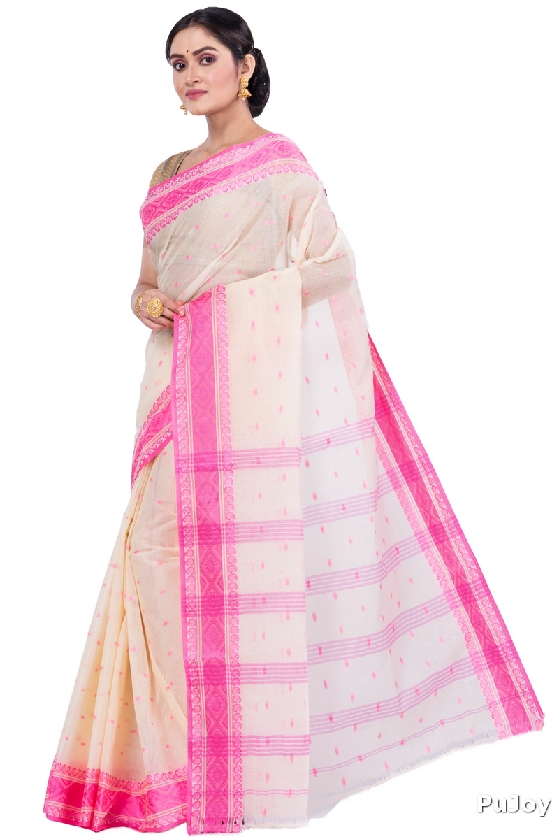 Pink Pure Cotton Boysko_Tant Tant Saree (842)