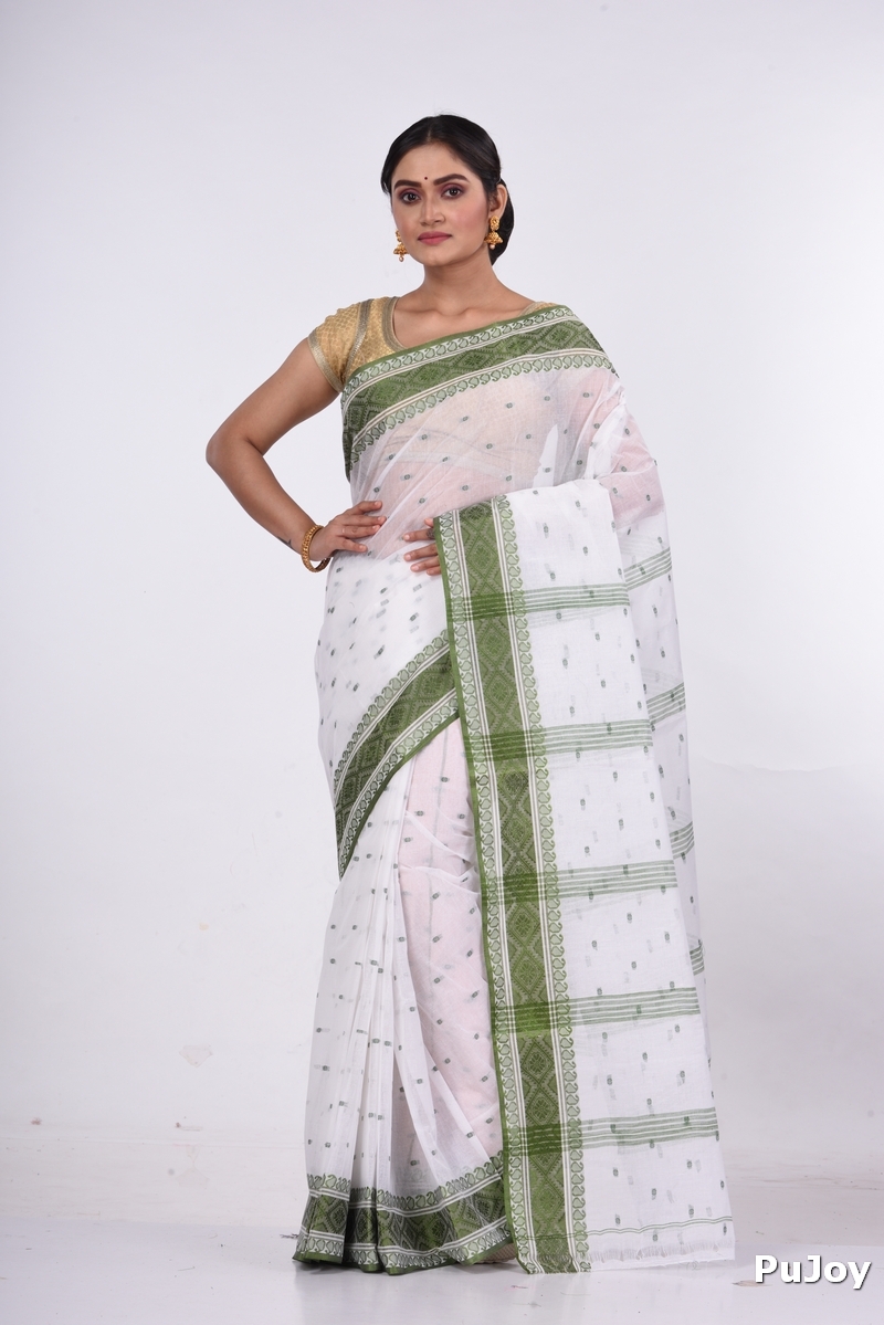 Green Pure Cotton Boysko_Tant Tant Saree (843)
