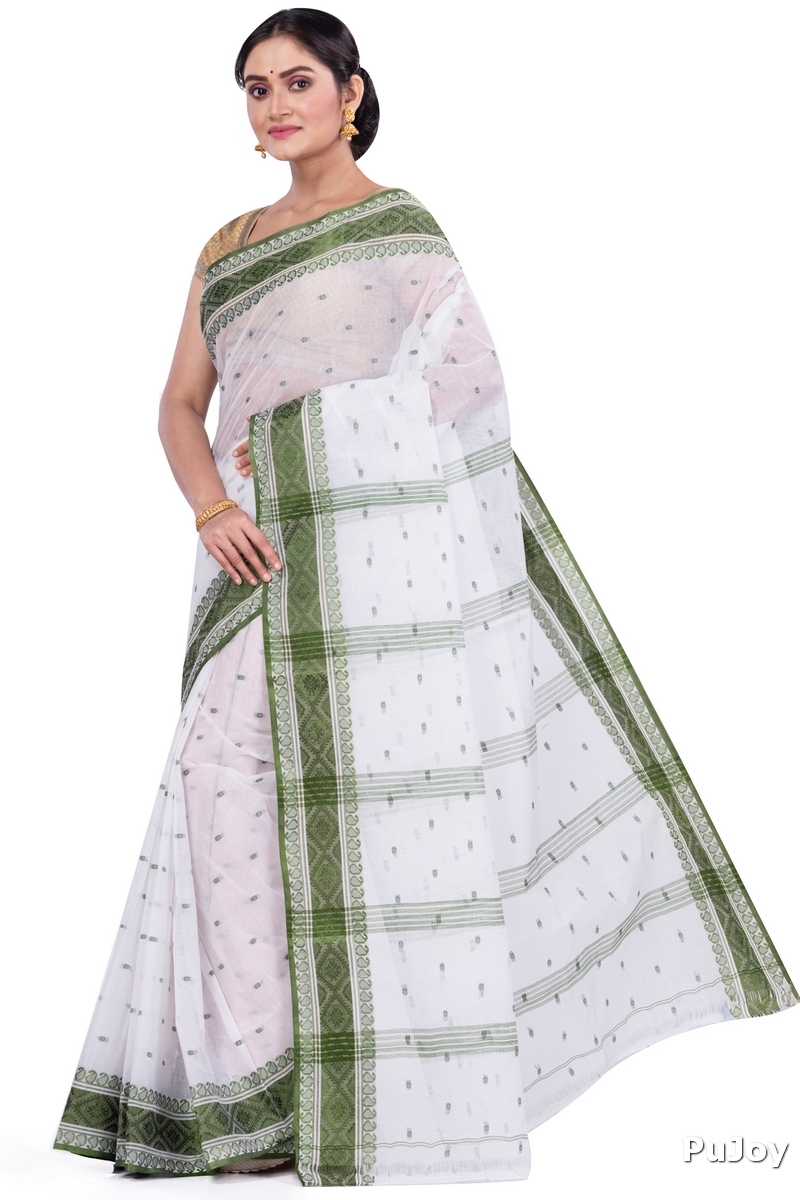 Green Pure Cotton Boysko_Tant Tant Saree (843)