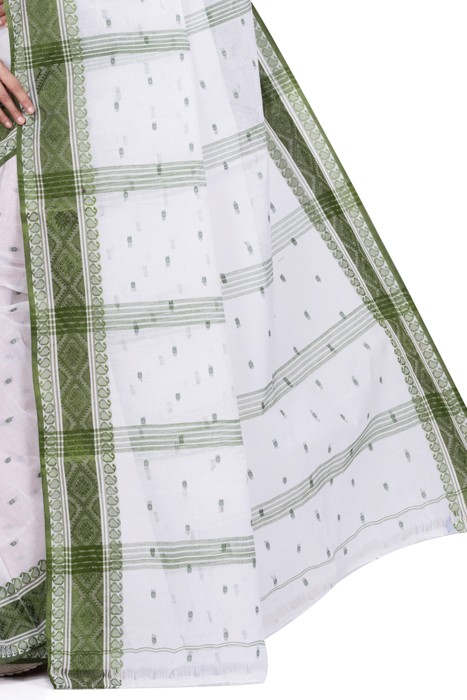 Green Pure Cotton Boysko_Tant Tant Saree (843)