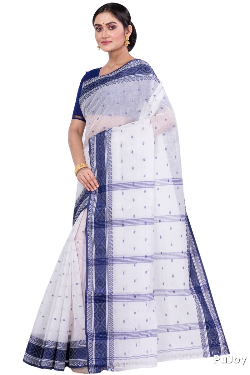 Blue Pure Cotton Boysko_Tant Tant Saree (846)