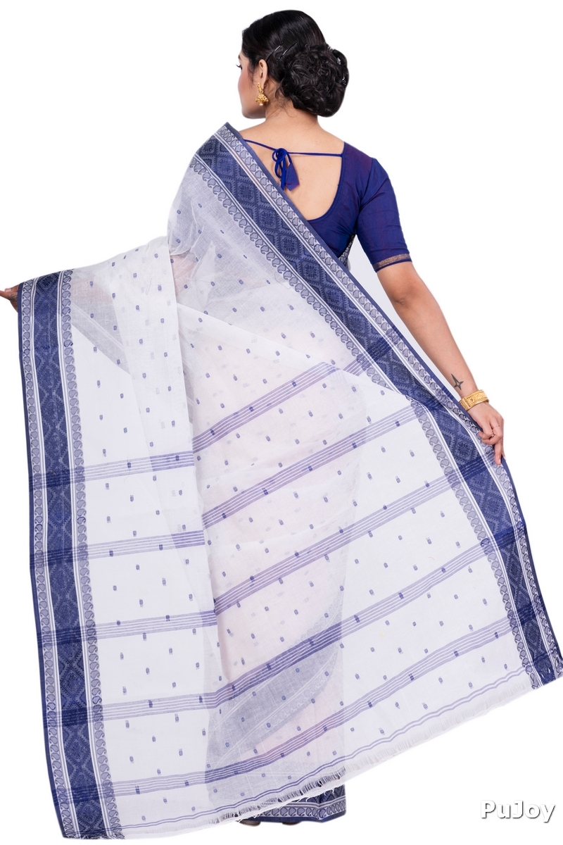 Blue Pure Cotton Boysko_Tant Tant Saree (846)