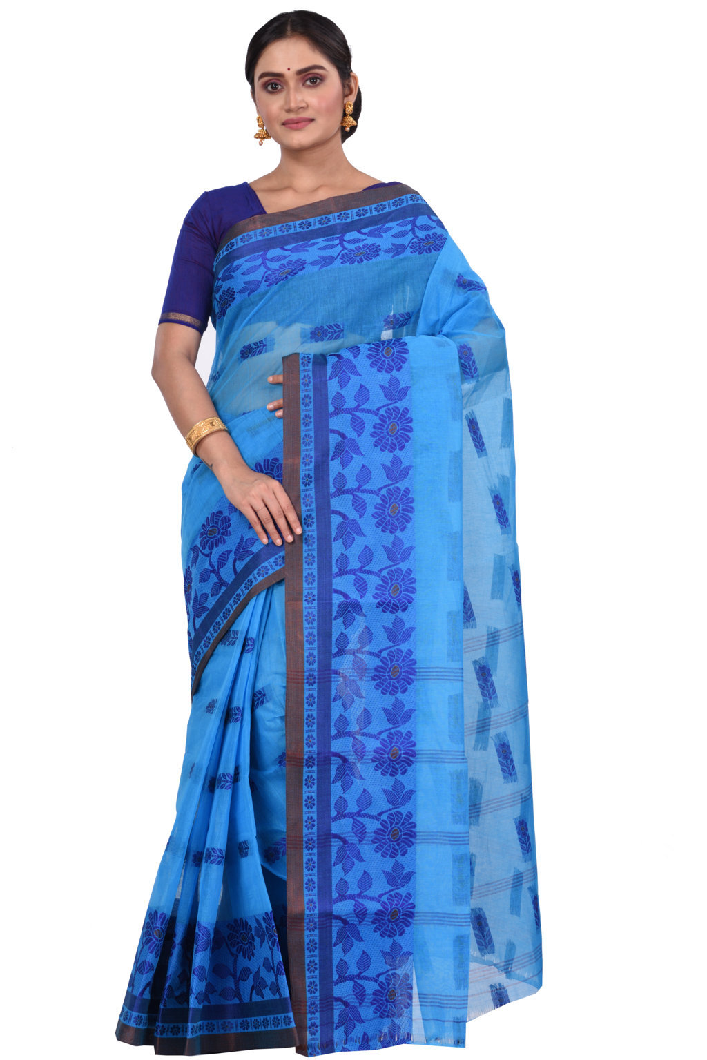 Blue Pure Cotton Fultop_Tant Tant Saree (850)