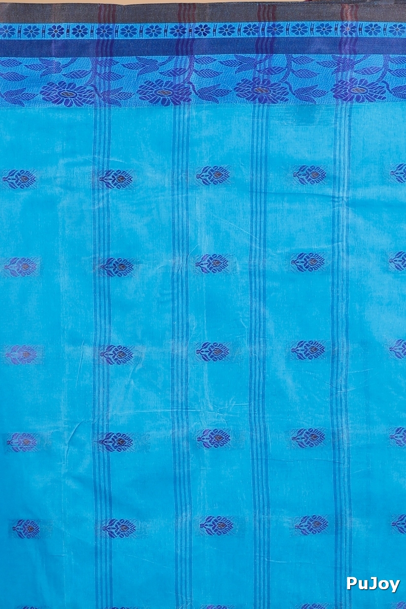 Blue Pure Cotton Fultop_Tant Tant Saree (850)