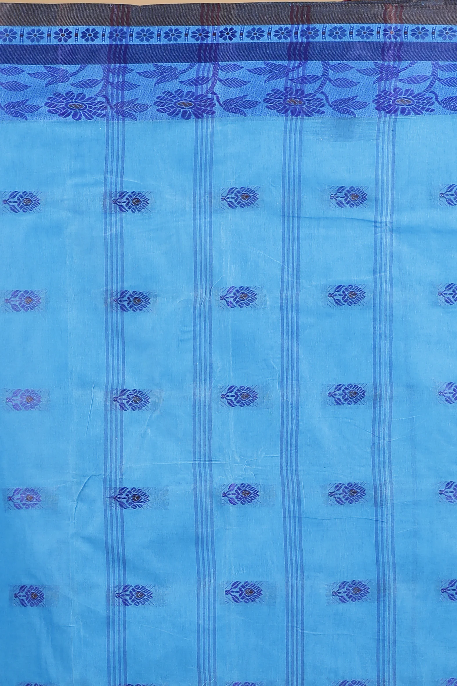 Blue Pure Cotton Fultop_Tant Tant Saree (850)