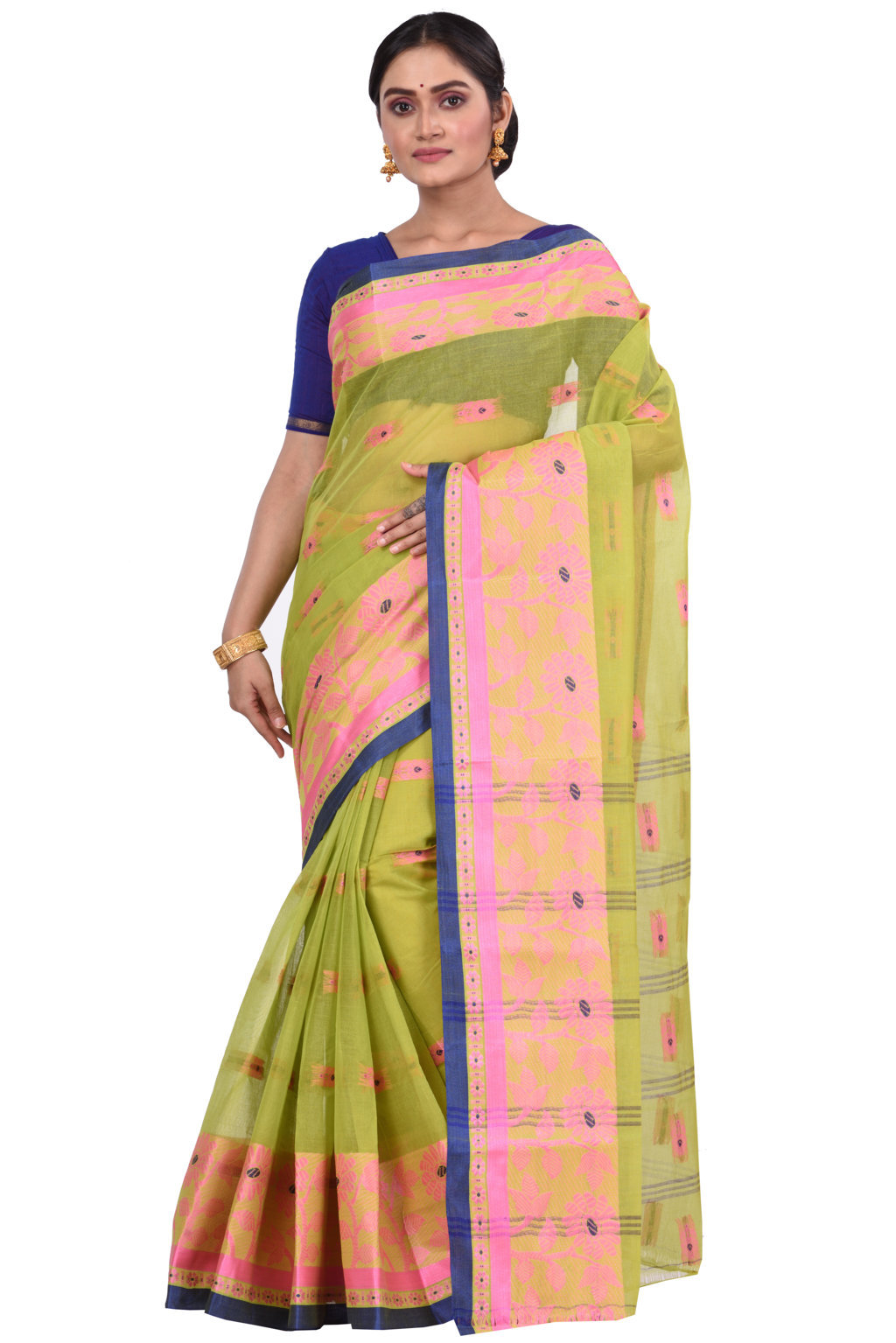 Green Pure Cotton Fultop_Tant Tant Saree (851)