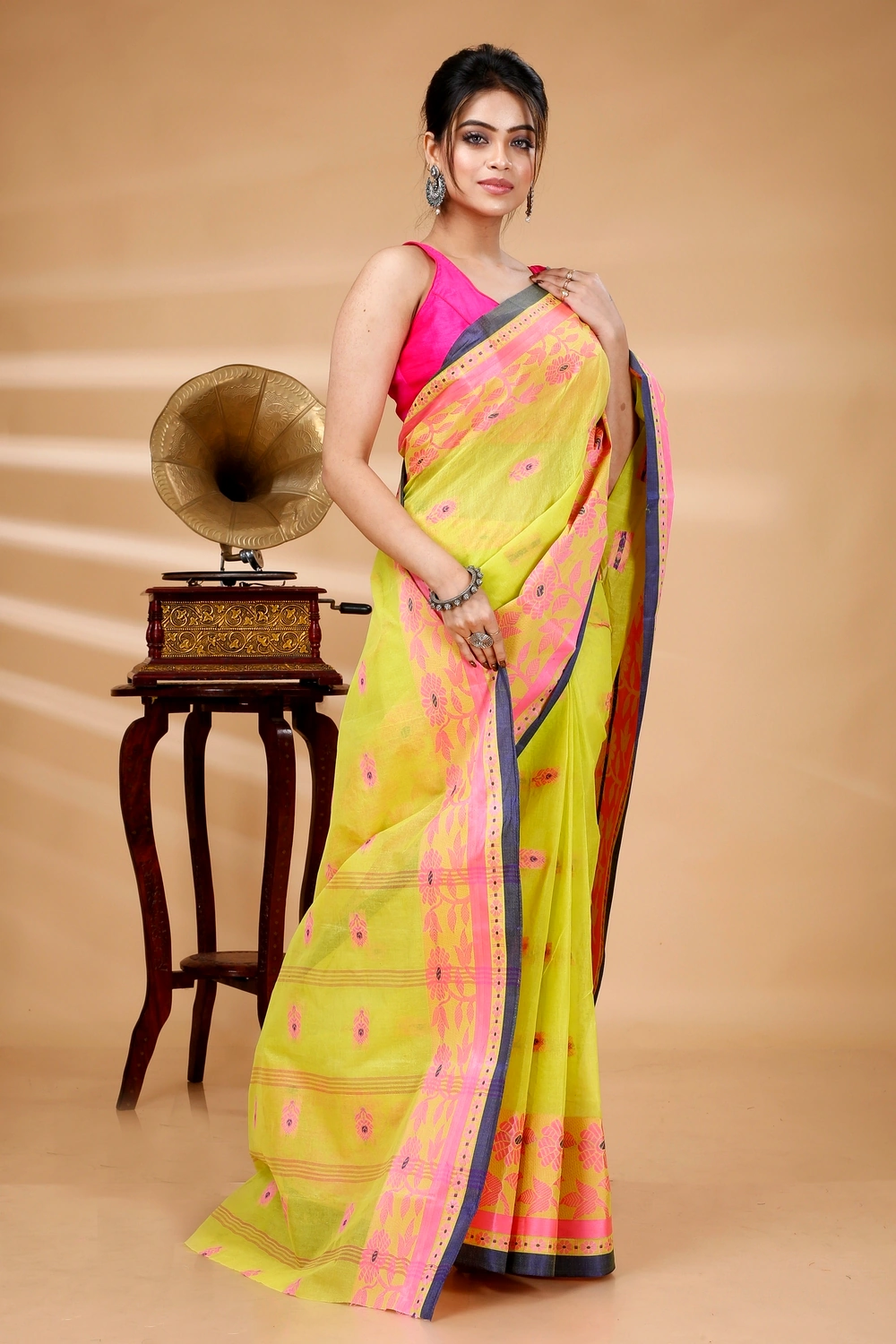 Green Pure Cotton Fultop_Tant Tant Saree (851)