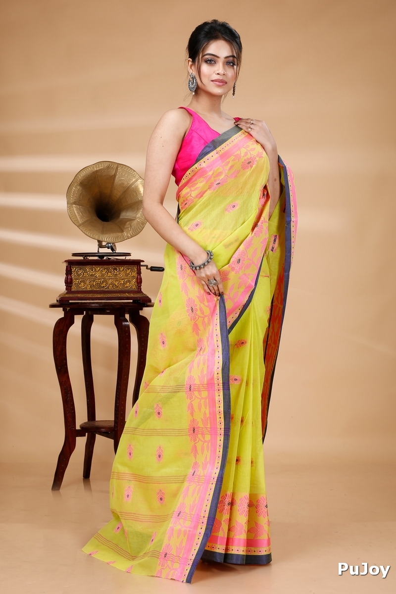 Green Pure Cotton Fultop_Tant Tant Saree (851)