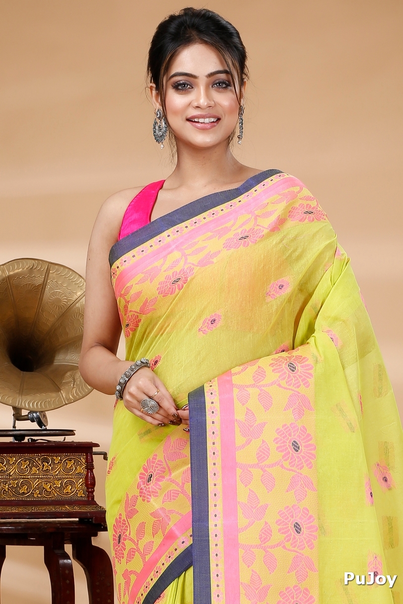 Green Pure Cotton Fultop_Tant Tant Saree (851)