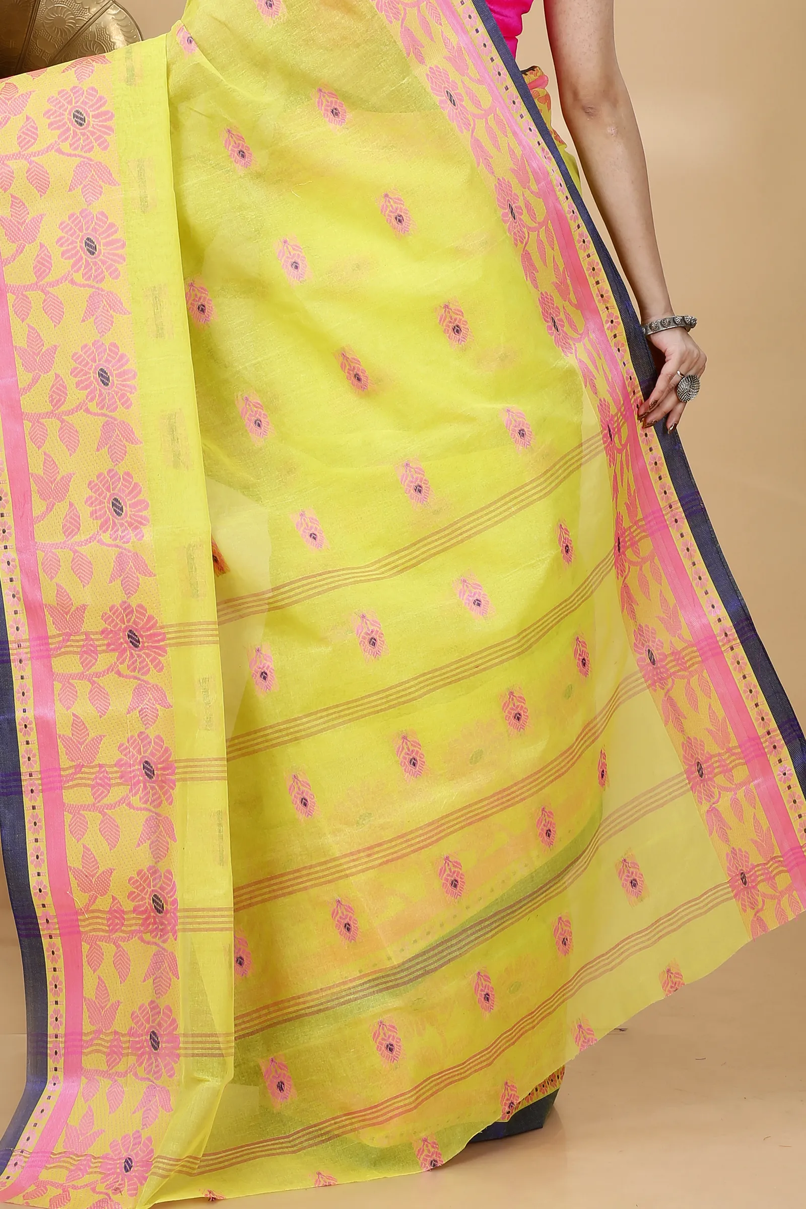 Green Pure Cotton Fultop_Tant Tant Saree (851)