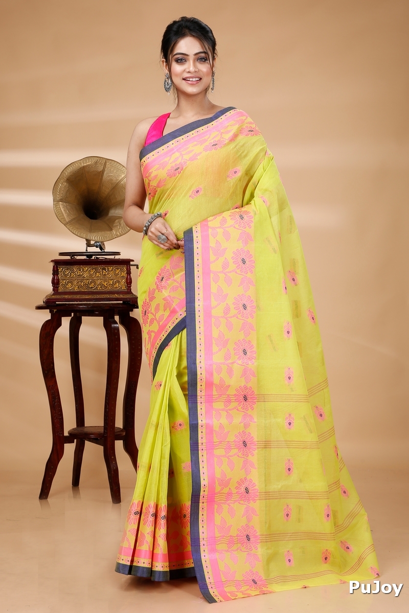 Green Pure Cotton Fultop_Tant Tant Saree (851)