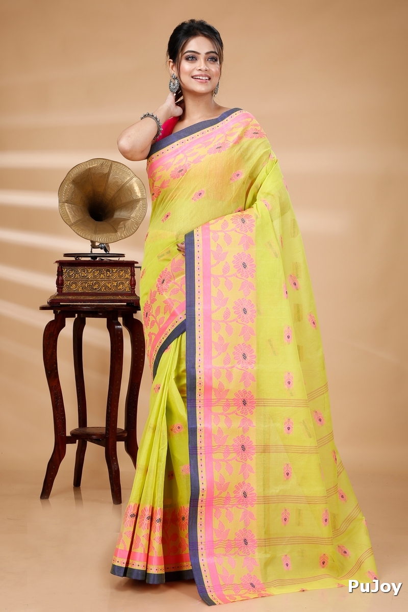 Green Pure Cotton Fultop_Tant Tant Saree (851)