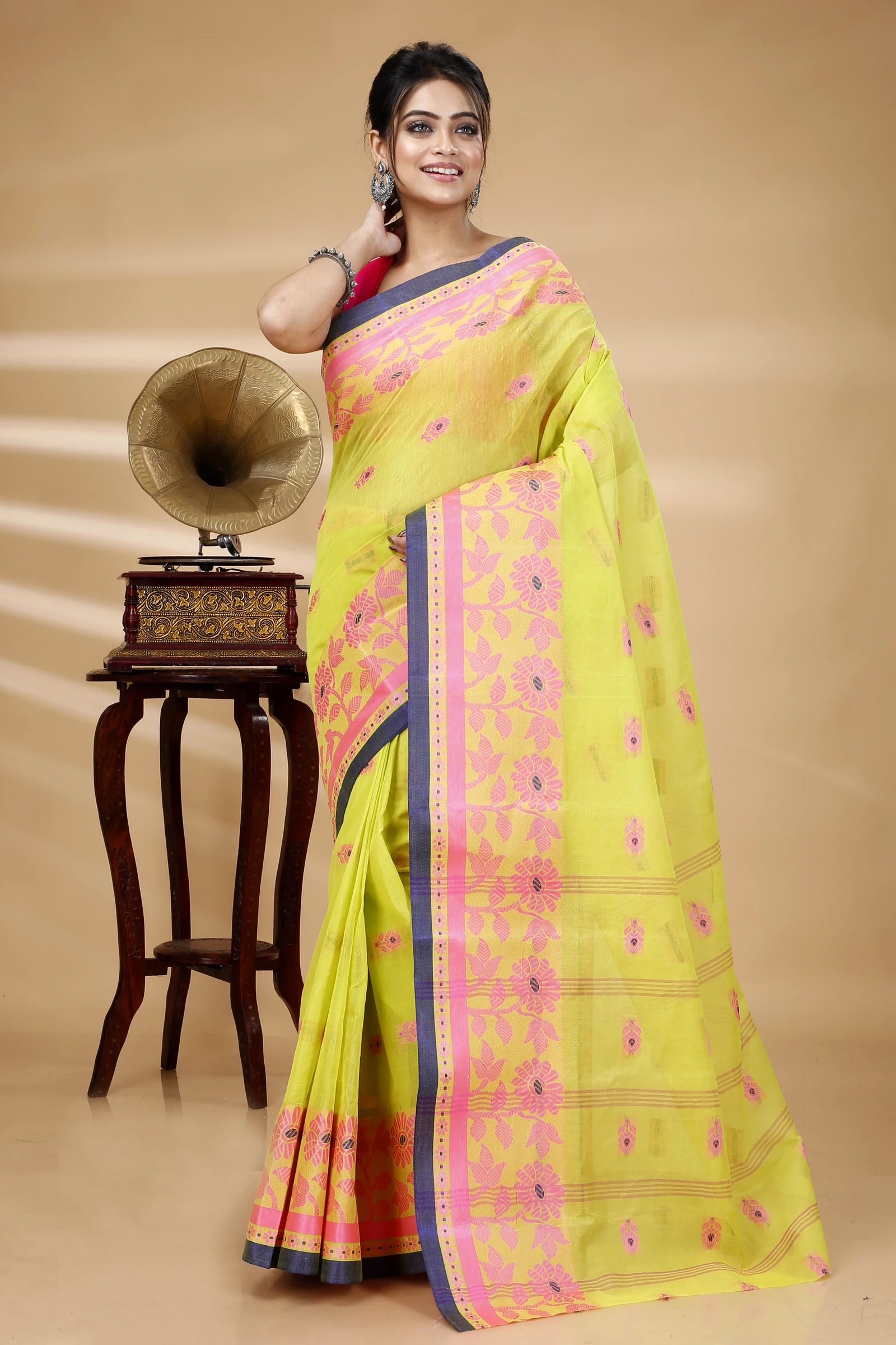 Green Pure Cotton Fultop_Tant Tant Saree (851)