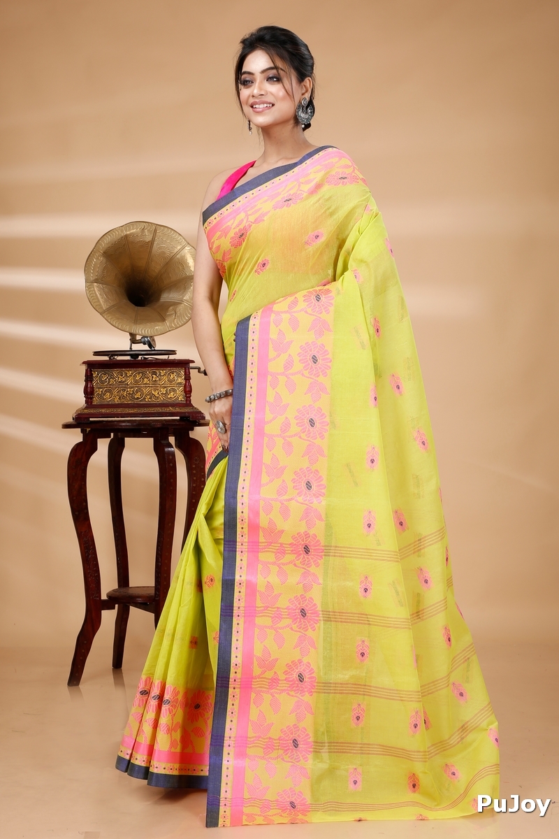 Green Pure Cotton Fultop_Tant Tant Saree (851)