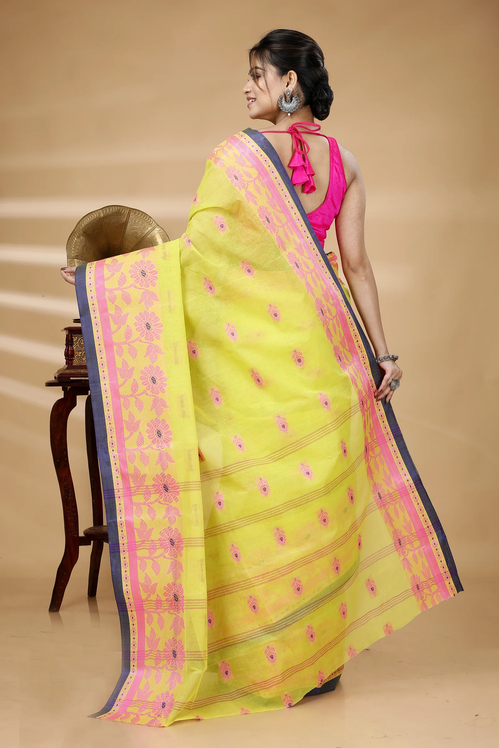 Green Pure Cotton Fultop_Tant Tant Saree (851)