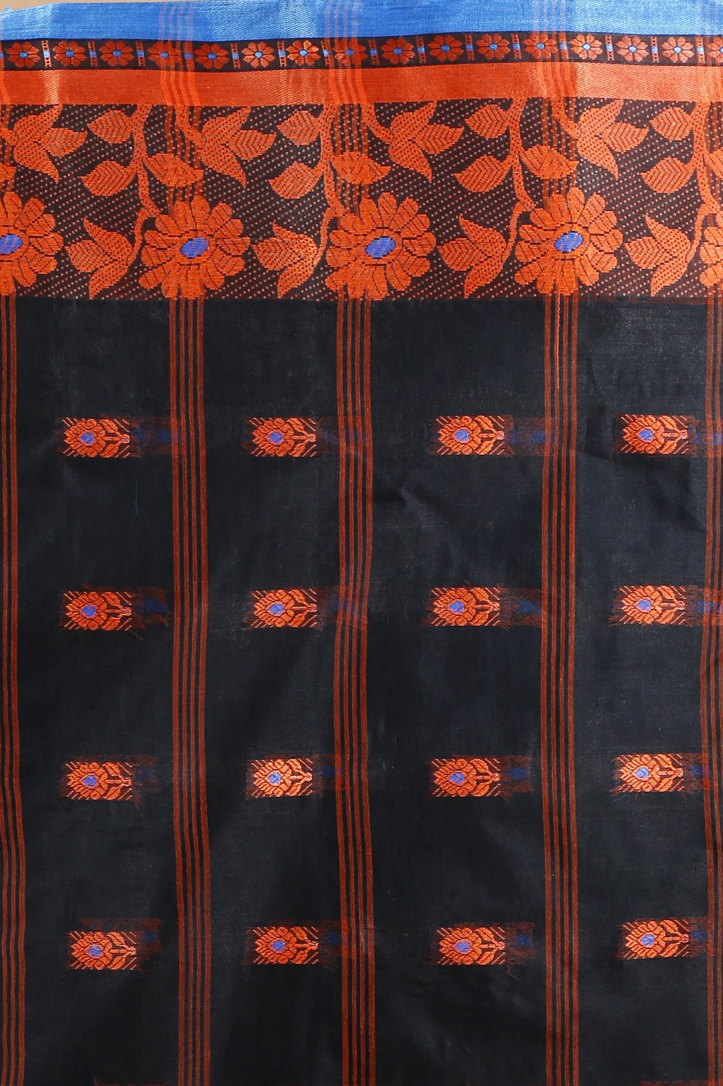 Black Pure Cotton Fultop_Tant Tant Saree (854)