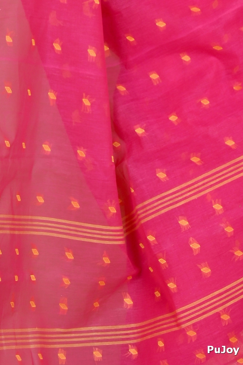 Pink Pure Cotton Churi_Par Tant Saree (862)