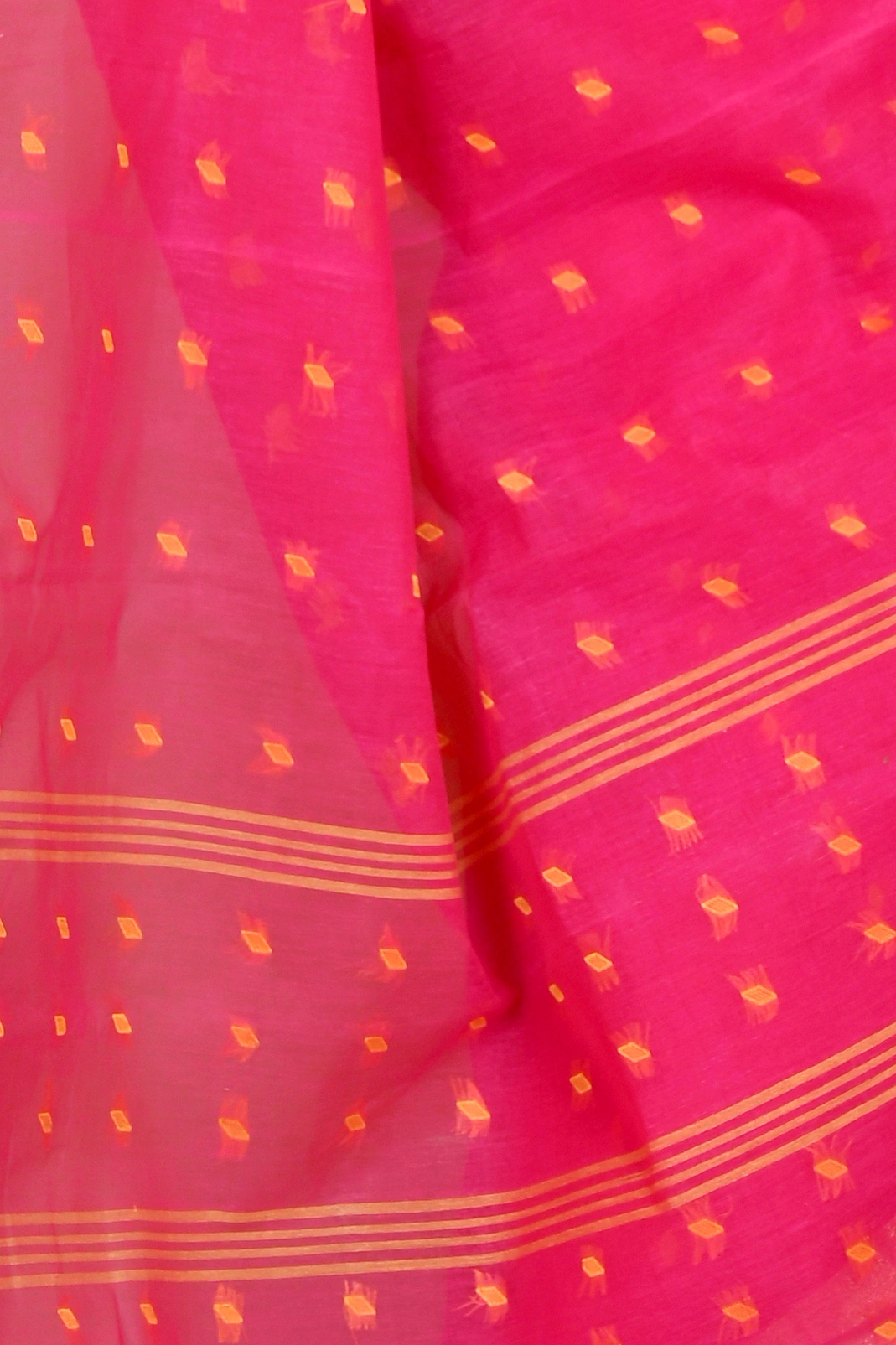 Pink Pure Cotton Churi_Par Tant Saree (862)
