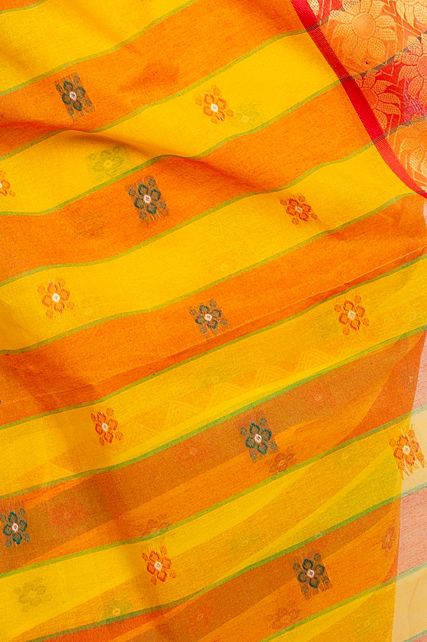 Yellow Pure Cotton FulPar Tant Saree (864)
