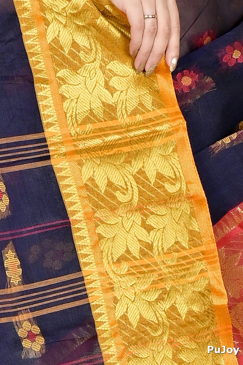 Naby Blue Pure Cotton Dui_Has Tant Saree (868)