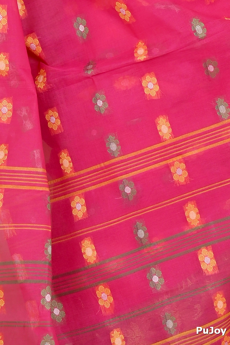 Red Pure Cotton Dui_Has Tant Saree (869)
