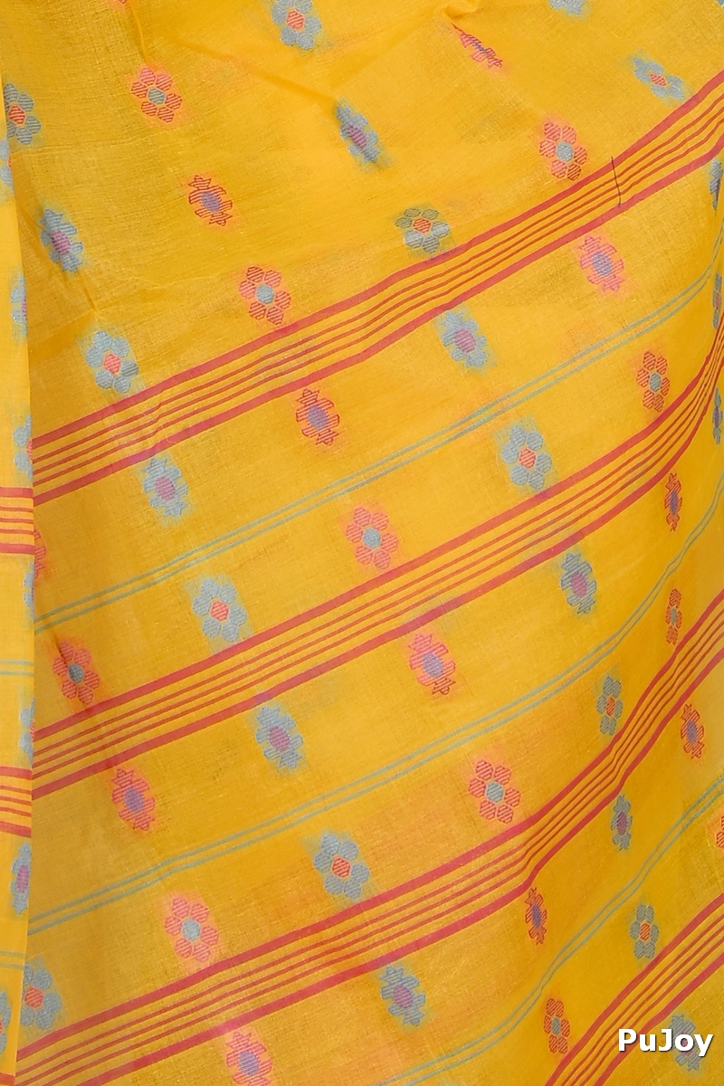 Yellow Pure Cotton Dui_Has Tant Saree (870)