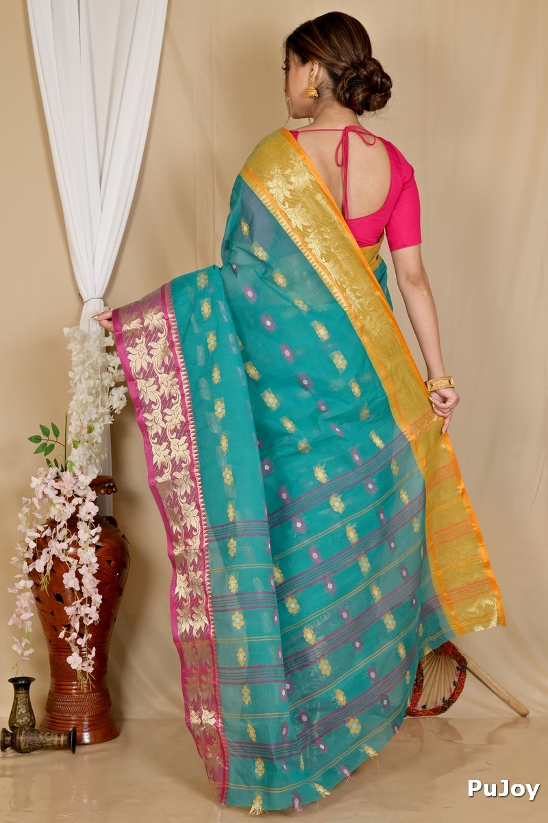 Green Pure Cotton Dui_Has Tant Saree (871)