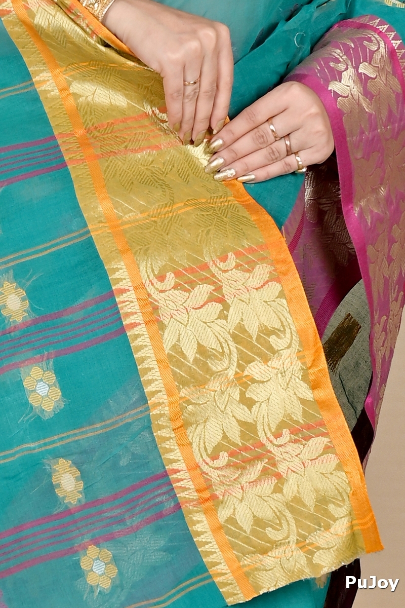 Green Pure Cotton Dui_Has Tant Saree (871)