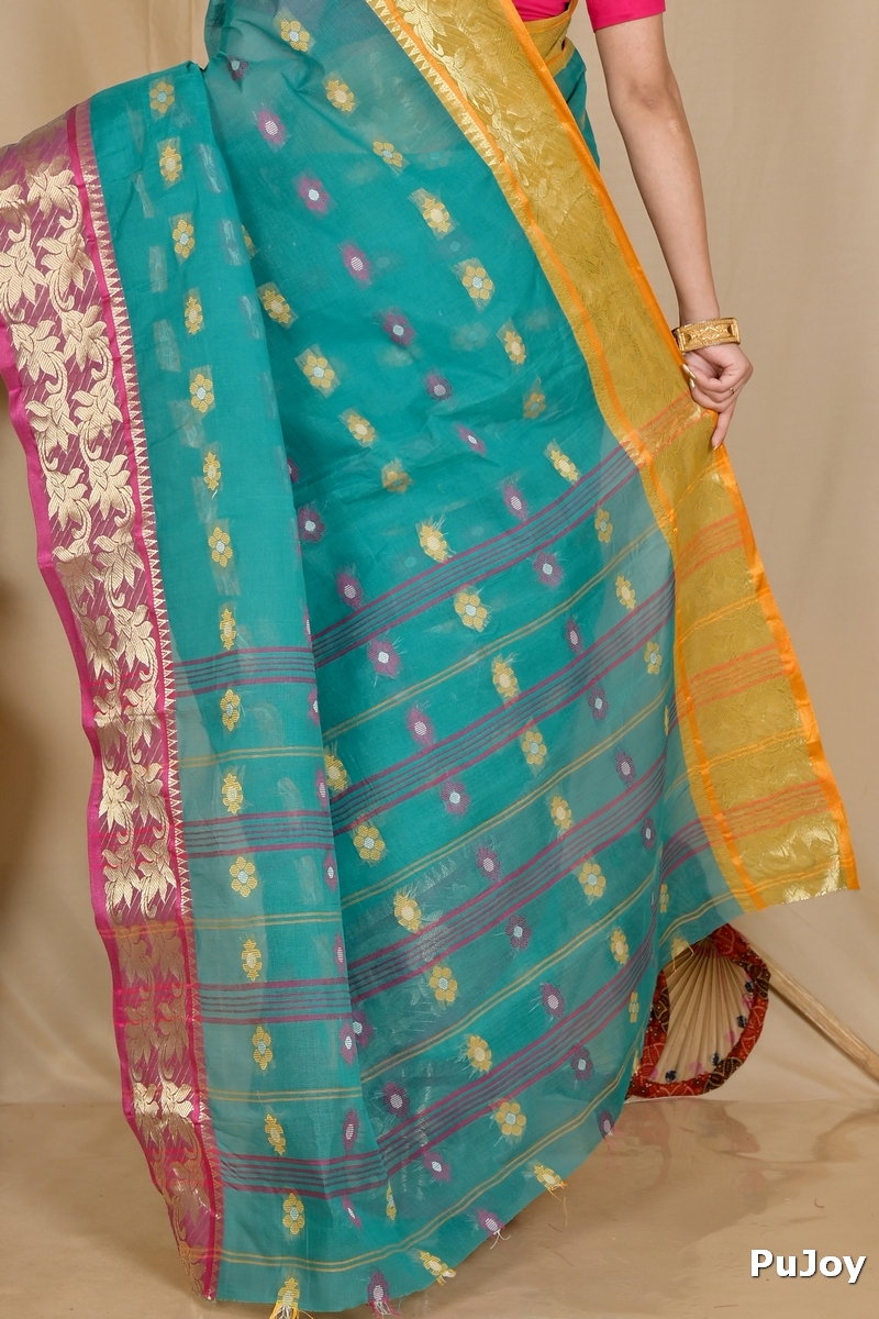 Green Pure Cotton Dui_Has Tant Saree (871)